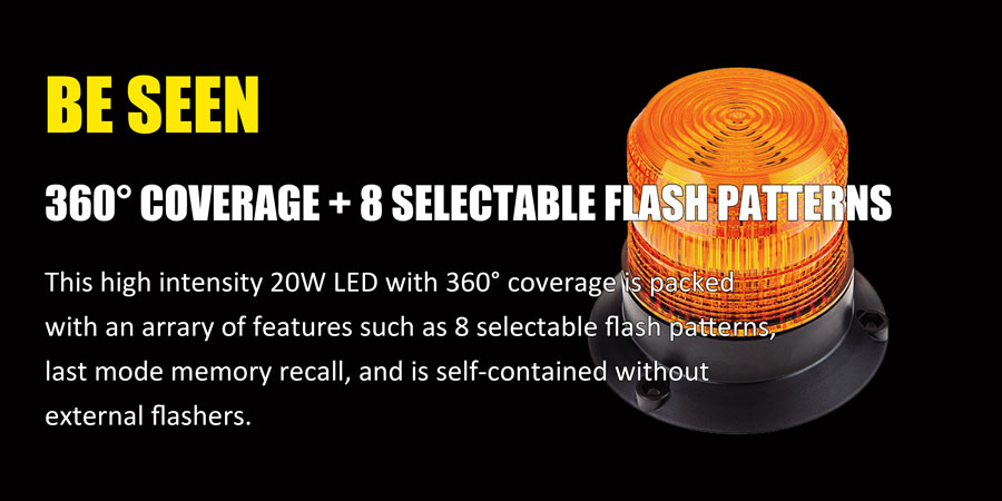 12 Volt Magnetic Amber LED Beacon Light for Sale-1